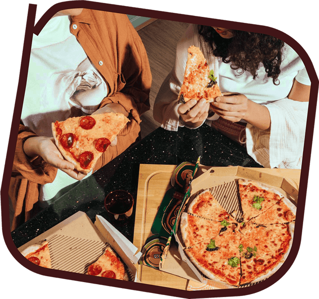 People enjoying food